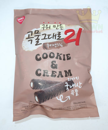 Kemy Premium Baked Crispy Roll Cookie & Cream 150g - Crown Supermarket