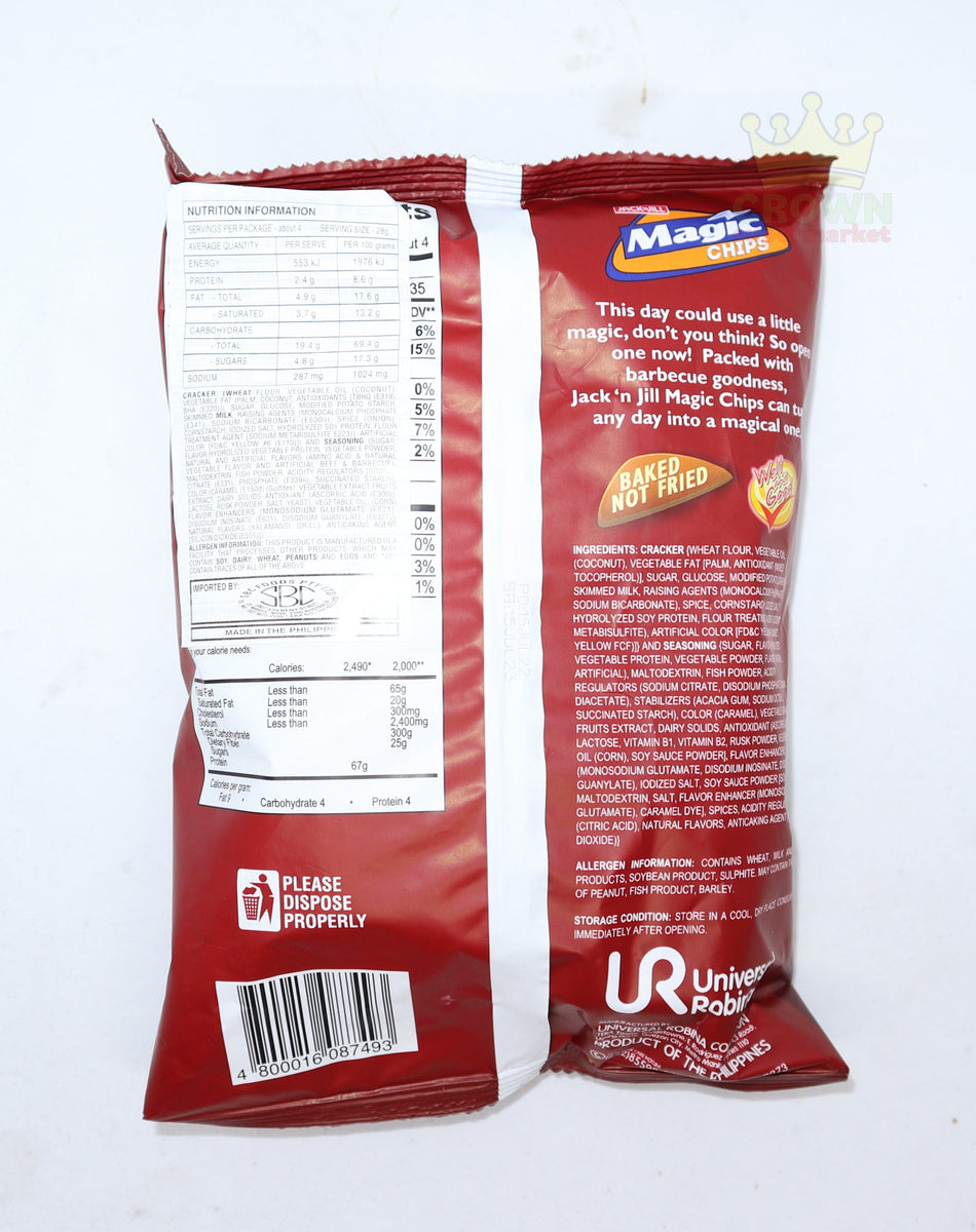 Jack n Jill Magic Chips BBQ Flavored Cracker Chips 100g Crown Supermarket