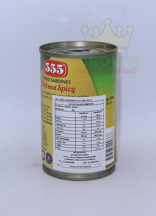 555 Fried Sardines Hot and Spicy 155g - Crown Supermarket
