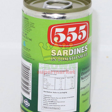 555 Sardines in Tomato Sauce 155g - Crown Supermarket