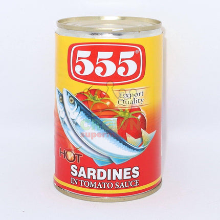 555 Sardines in Tomato Sauce Hot 425g - Crown Supermarket