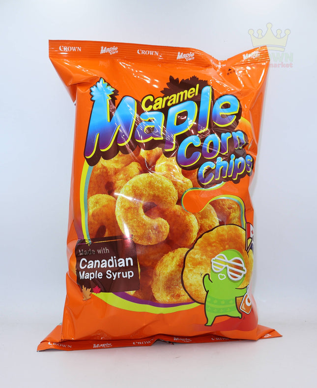 Crown Caramel Maple Corn Chips with Canadian Maple Syrup 154g