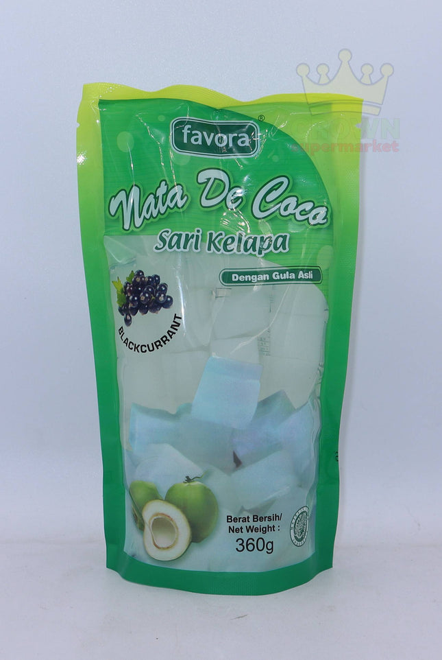 Favora Nata de Coco Blackcurrant 360g - Crown Supermarket