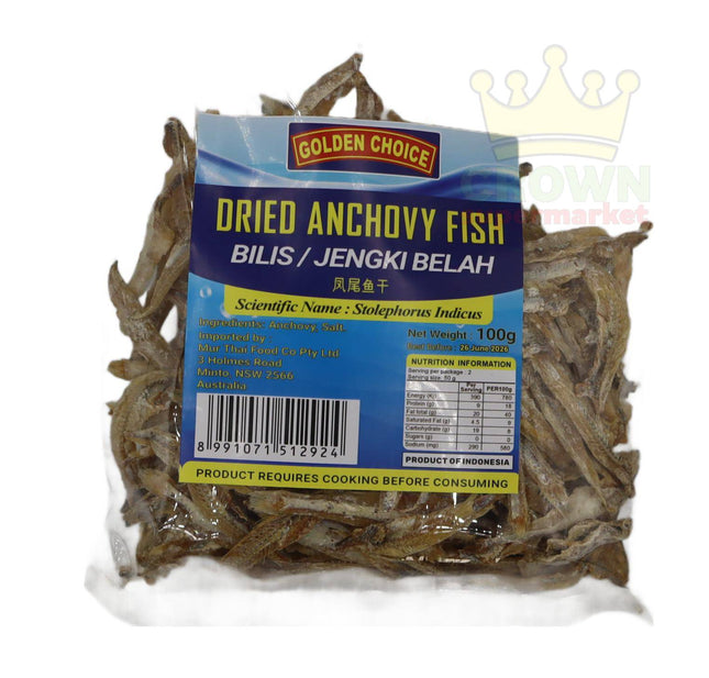 Golden Choice Dried Anchovy (Bilis / Jengki Belah) 100g