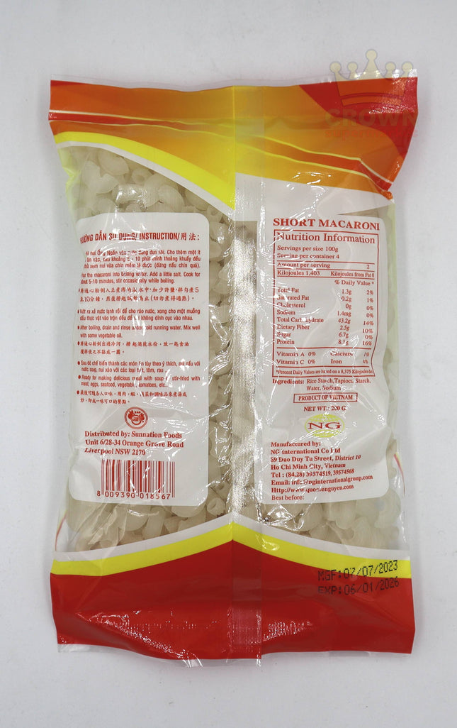 Golden Bell Short Macaroni (Nui Ong Ngan) 200g - Crown Supermarket