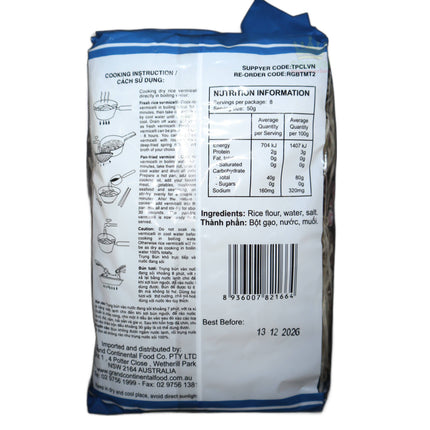 Grand Continental Bun Tuoi My Tho (Fresh Rice Vermicelli) 400g - Crown Supermarket