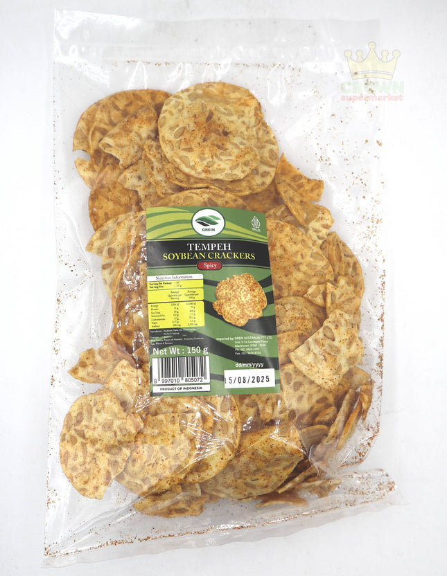 Grein Tempeh Soybean Crackers Spicy 150g - Crown Supermarket