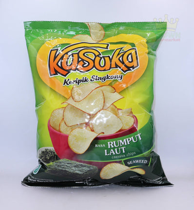 Kusuka Keripik Singkong Rasa Rumput Laut (Cassava Chips Seaweed) 180g - Crown Supermarket