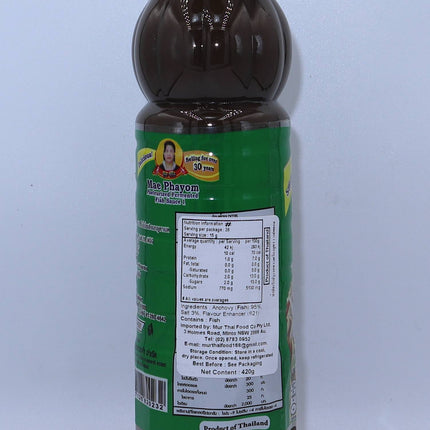 Mae Phayom Pasteurized Fermented Fish Sauce (Green) 420g