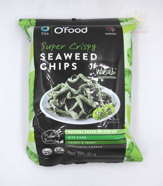 O'Food Super Crispy Seaweed Chips Wasabi 35g - Crown Supermarket