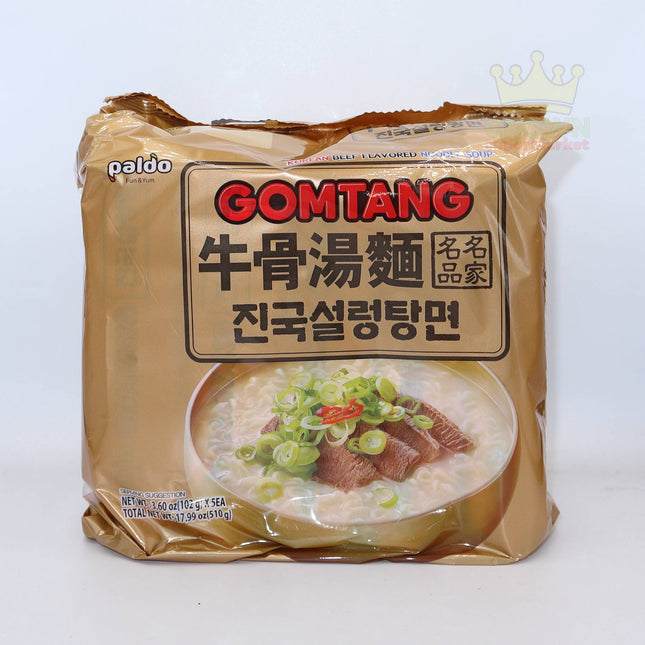 Paldo Gomtang Korean Beef Flavored Noodle Soup 5x102g - Crown Supermarket