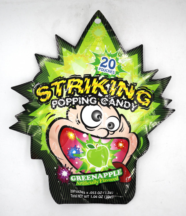 Striking Popping Candy Green Apple 20x1.5g - Crown Supermarket