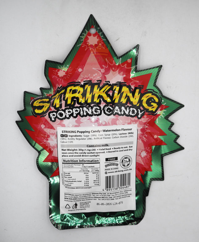 Striking Popping Candy Watermelon 20x1.5g - Crown Supermarket