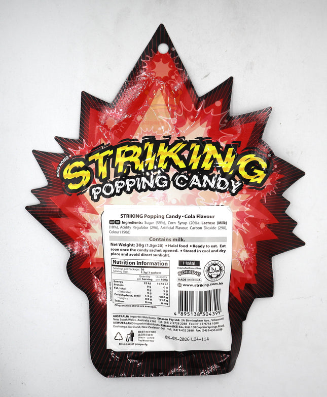 Striking Popping Candy Strawberry 20x15g - Crown Supermarket