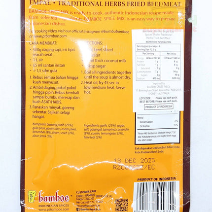 Bamboe Bumbu Empal (Traditional Herbs Fried Beef/Meat) 72g - Crown Supermarket