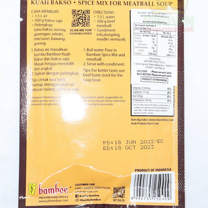 Bamboe Bumbu Kuah Bakso (Meatball Soup) 60g - Crown Supermarket