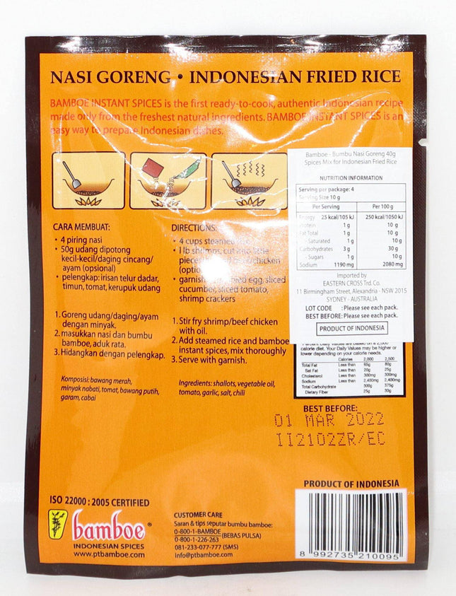 Bamboe Bumbu Nasi Goreng 40g - Crown Supermarket