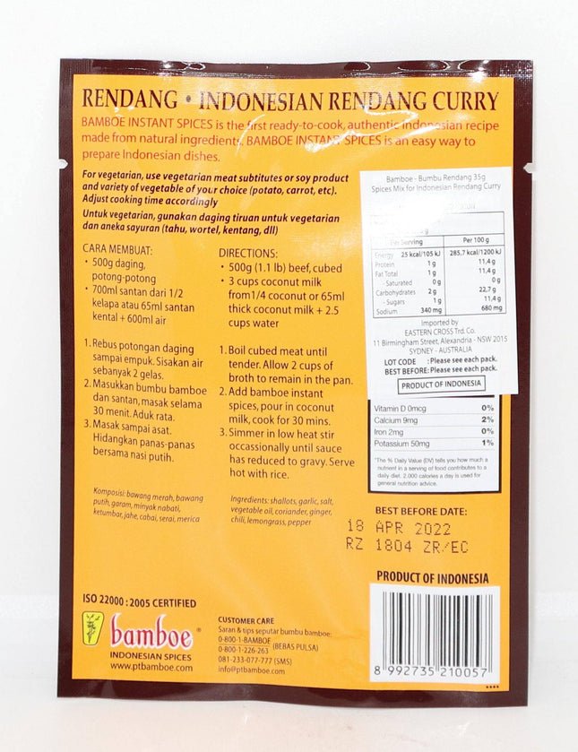 Bamboe Rendang 35g - Crown Supermarket