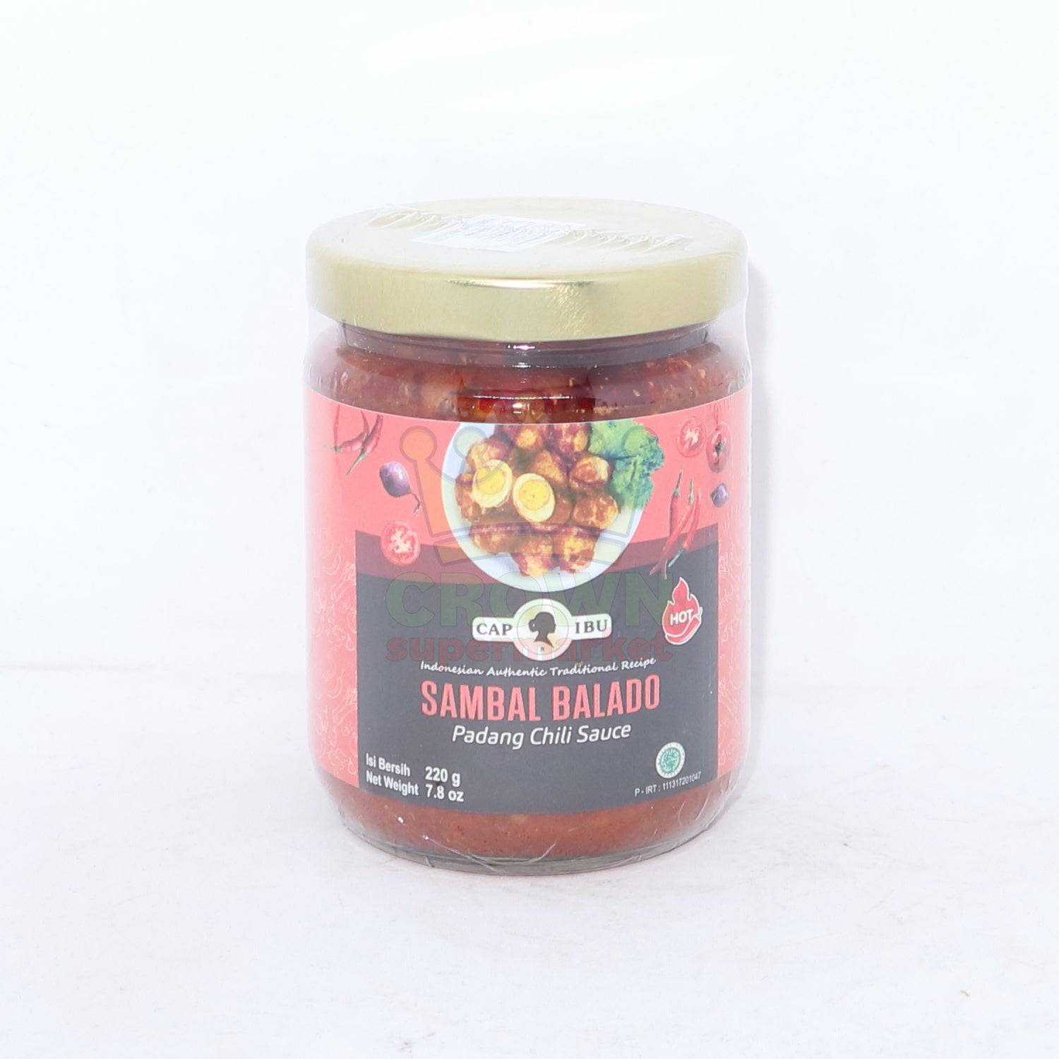 Cap Ibu Sambal Balado Padang Chili Sauce Hot 220g – Crown Supermarket