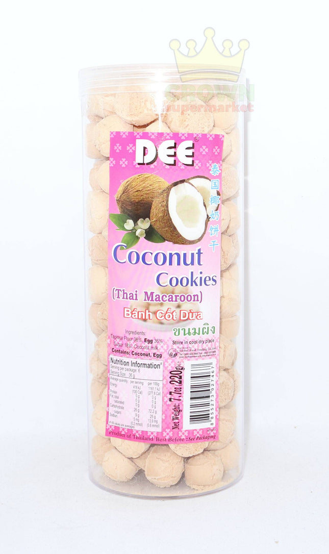 Dee Coconut Cookies (Thai Macaroon) 220g - Crown Supermarket