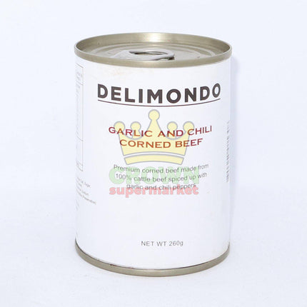 Delimondo Corned Beef Garlic & Chili 260g - Crown Supermarket
