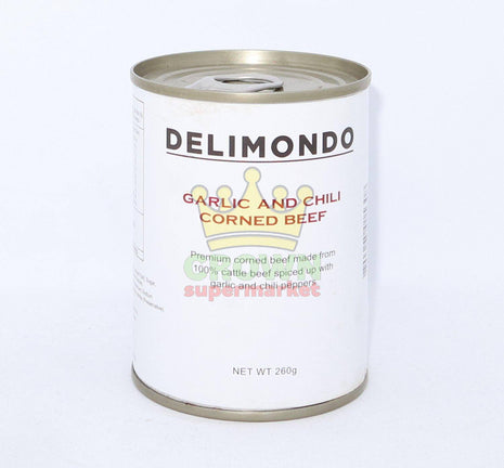 Delimondo Corned Beef Garlic & Chili 260g - Crown Supermarket