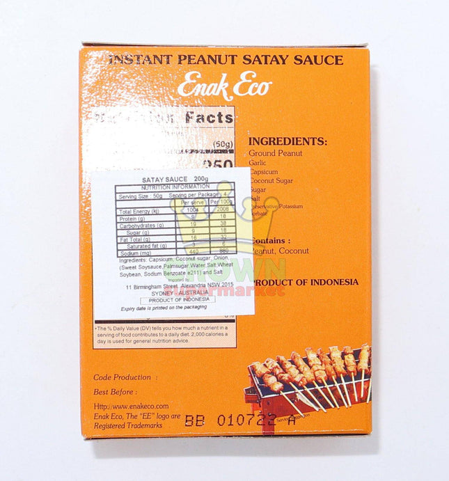 Enak Eco Sate Chicken (Peanut Sate Sauce) 200g - Crown Supermarket