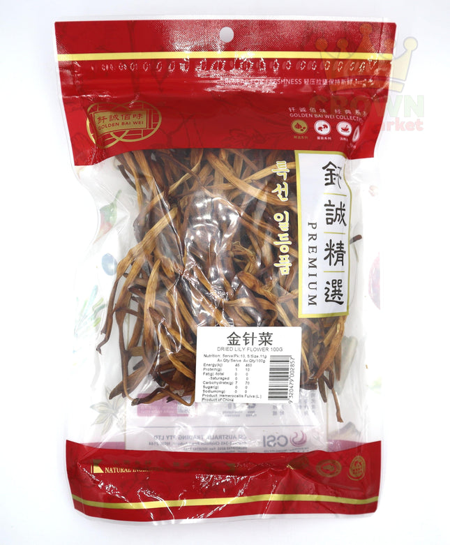 Golden Bai Wei Dried Lily Flower 100g - Crown Supermarket