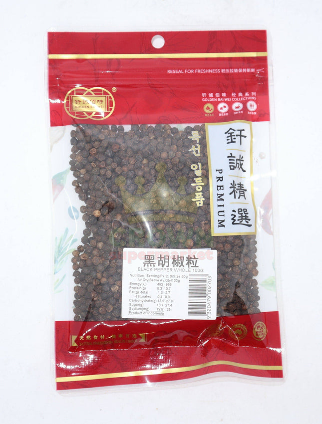Golden Bai Wei Black Pepper Whole 100g - Crown Supermarket