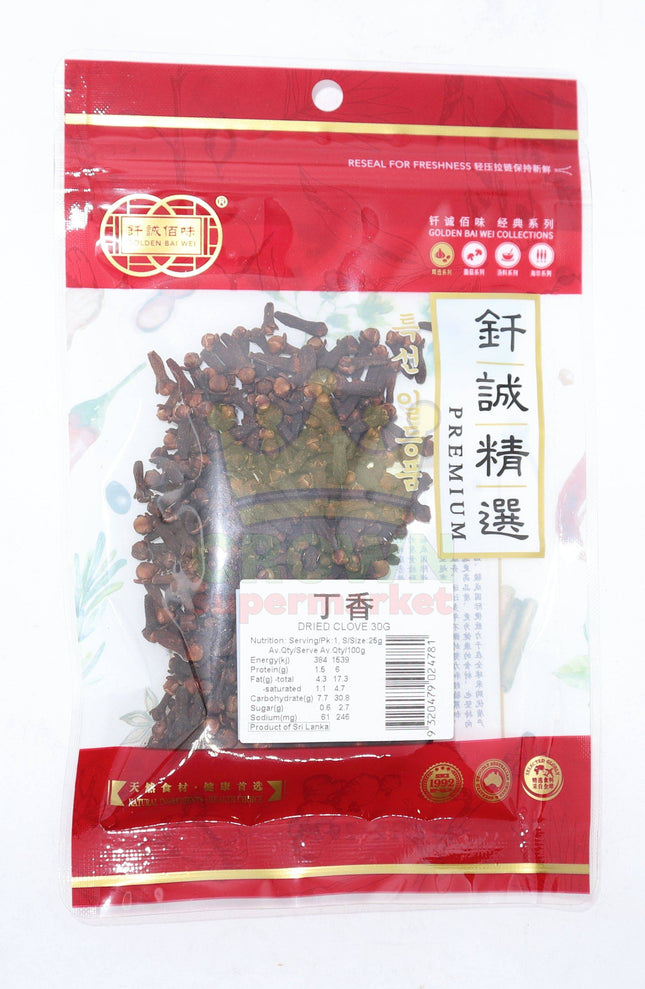 Golden Bai Wei Dried Clove 30g - Crown Supermarket