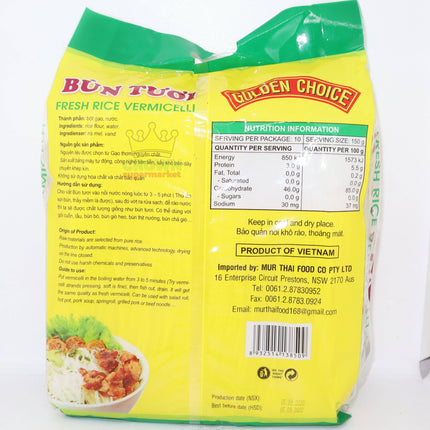 Golden Choice Bun Tuoi - Rice Vermicelli 1kg - Crown Supermarket