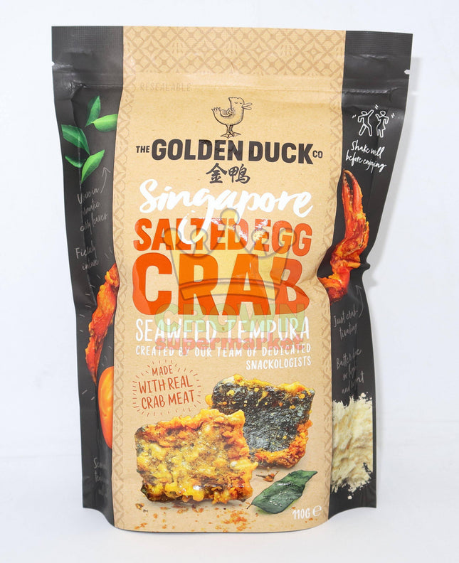 The Golden Duck Co Singapore Salted Egg Crab Seaweed Tempura (with Real Crab Meat) 102g - Crown Supermarket