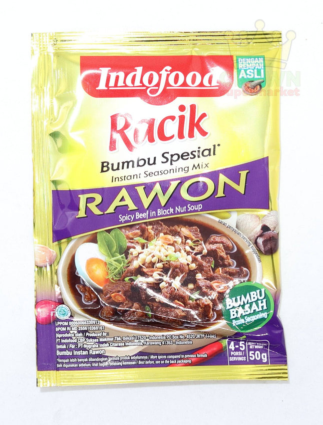 Indofood Racik Rawon (Spicy Beef in Black Nut Soup) 50g - Crown Supermarket