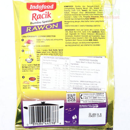 Indofood Racik Rawon (Spicy Beef in Black Nut Soup) 50g - Crown Supermarket