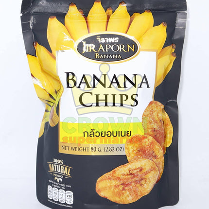 Jiraporn Banana Chips 80g - Crown Supermarket