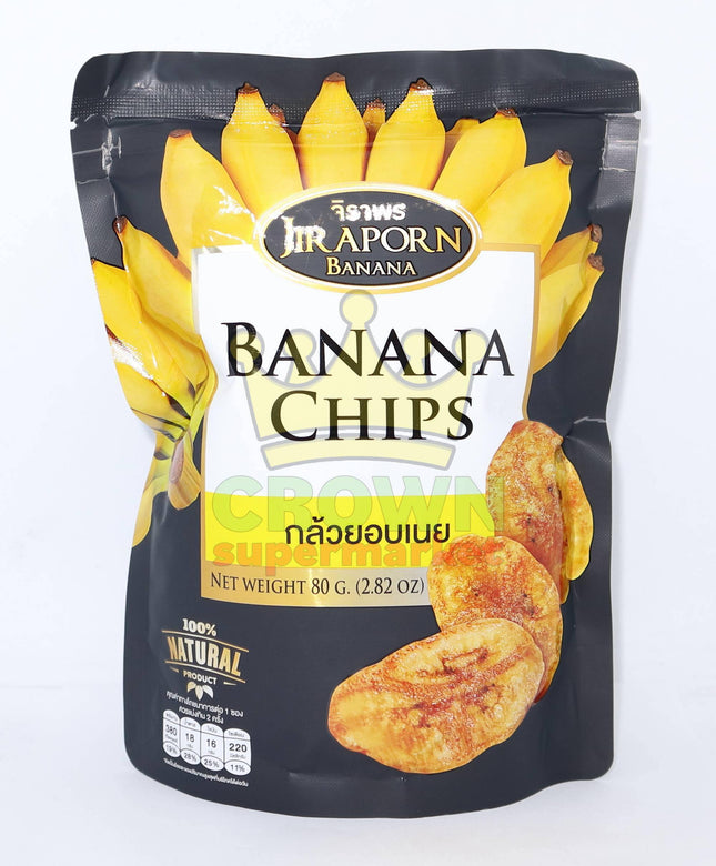 Jiraporn Banana Chips 80g - Crown Supermarket