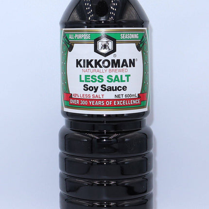 Kikkoman Less Salt Soy Sauce 600ml - Crown Supermarket