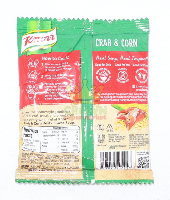 Knorr Crab & Corn Real Chinese Soup 60g - Crown Supermarket