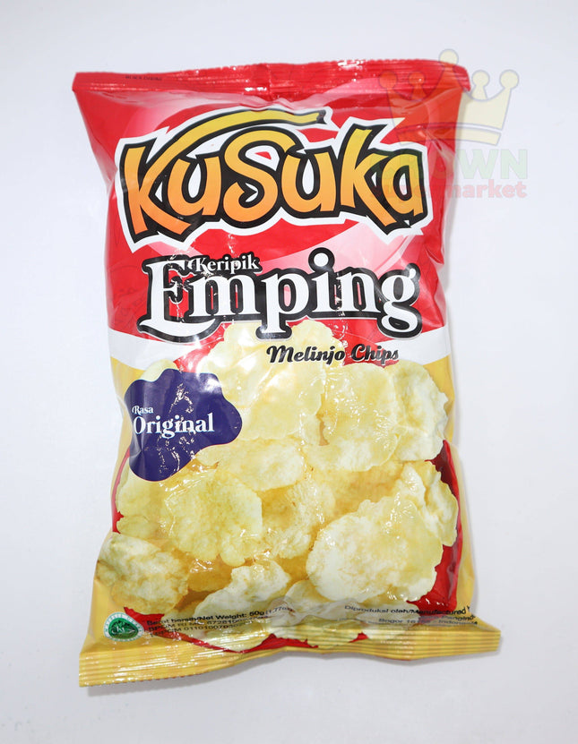 Kusuka Keripik Emping Melinjo Chips Original 50g - Crown Supermarket
