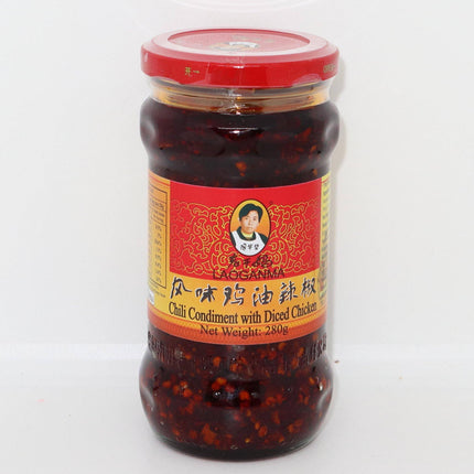 Lao Gan Ma Chili Condiment with Diced Chicken 280g - Crown Supermarket