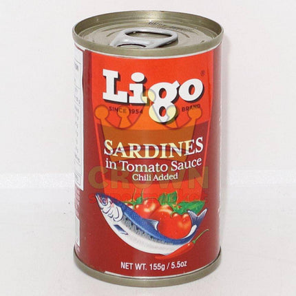 Ligo Sardines Tomato Sauce - Hot 155g - Crown Supermarket