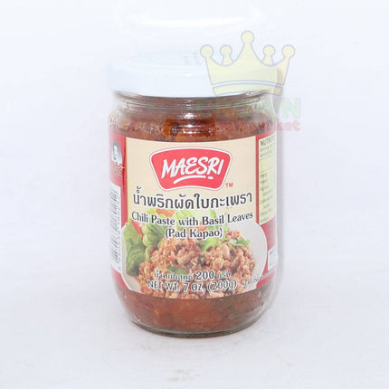 Maesri Chili Paste with Basil Leaves (Pad Kapao) 200g - Crown Supermarket