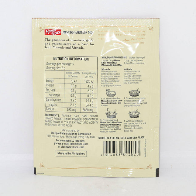 Mama Sita's Menudo Afritada (Meat Stew Mix) 30g - Crown Supermarket