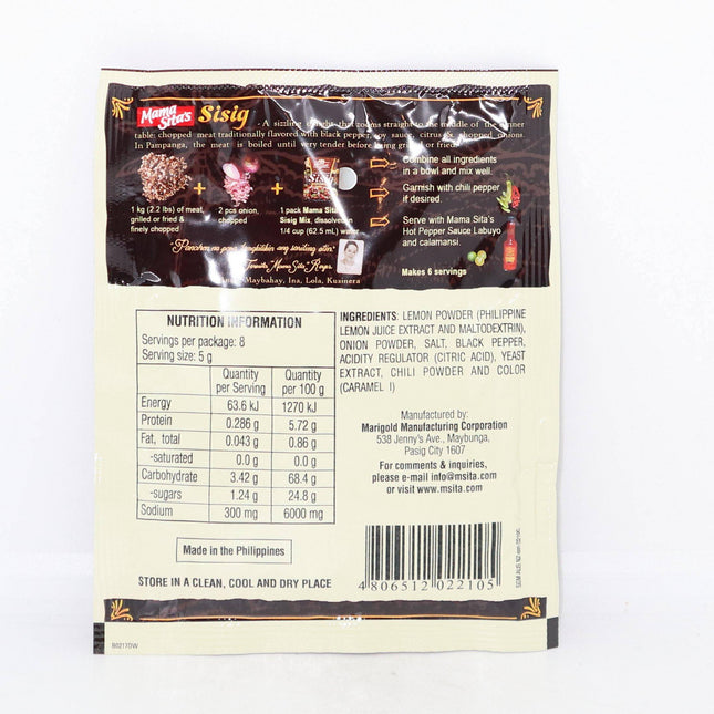 Mama Sita's Sisig (Citrus-Pepper Spice Mix) 40g - Crown Supermarket