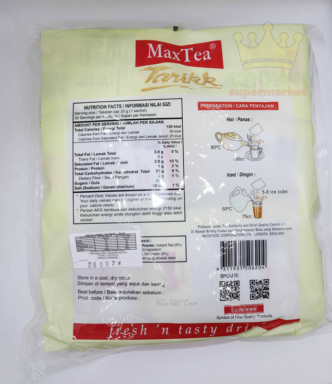 MaxTea Tarikk 30x25g - Crown Supermarket