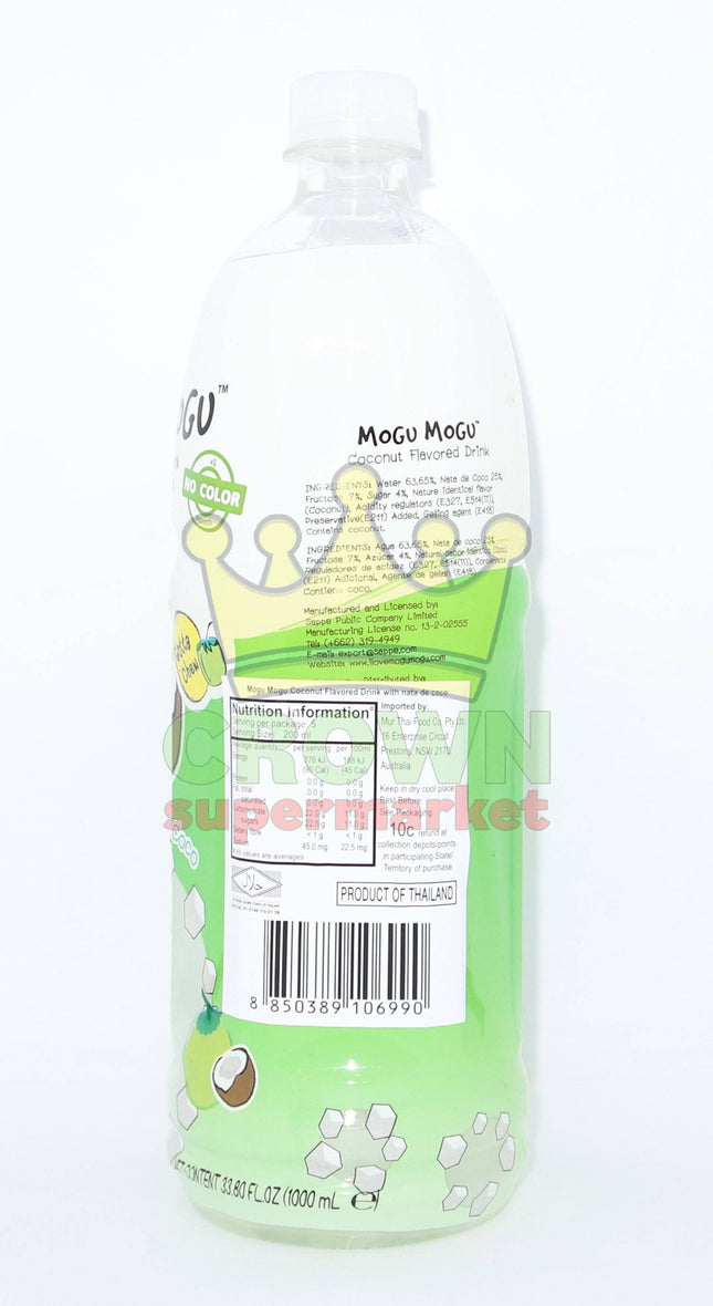 Mogu Mogu Drink Coconut with Nata de Coco 1000ml - Crown Supermarket