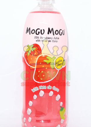 Mogu Mogu Strawberry Drink with Nata de Coco 1000ml - Crown Supermarket