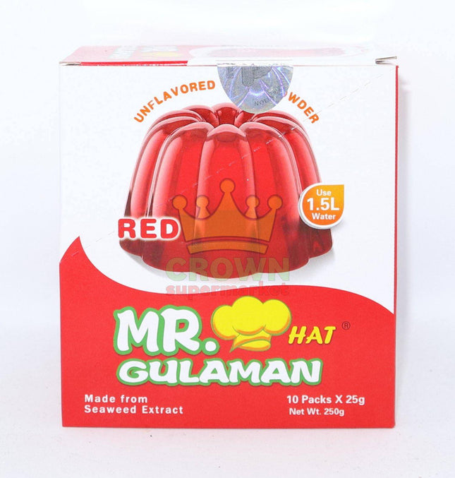Mr.Hat Gulaman Red Jelly Powder 10x25g - Crown Supermarket