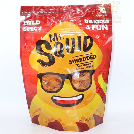 Mr.Squid Shredded Seasoned Squid Jerky Mild Spicy 65g - Crown Supermarket