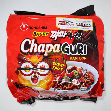 Nongshim Angry Chapaguri Ram-Don Super Spicy 5x140g - Crown Supermarket